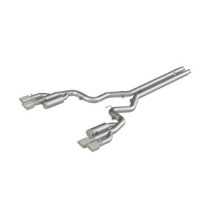 Ford Mustang Performance Exhaust - MBRP - Cat Back, Race Version, Quad Tip, Non Active Exhaust, Aluminized Steel - `18-`19