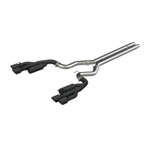 Ford Mustang Performance Exhaust - MBRP - Cat Back, Quad Tip, Race Version, Armor BLK - Black - `18-`19