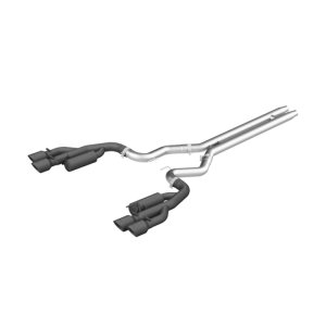 Ford Mustang Performance Exhaust - MBRP - Cat Back, Quad Tip, Race Version, Armor BLK - Black - `18-`19