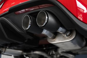 Ford Mustang Performance Exhaust - Dual Rear Exit - MBRP - Cat Back, Active Exhaust, T304 Stainless Steel, Quad Carbon Fiber Tips - `18-`20