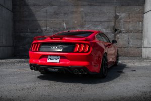 Ford Mustang Performance Exhaust - Dual Rear Exit - MBRP - Cat Back, Active Exhaust, T304 Stainless Steel, Quad Carbon Fiber Tips - `18-`20
