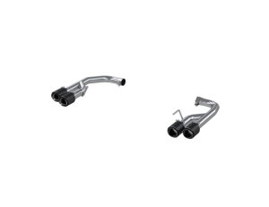 Ford Mustang Performance Exhaust - Dual Rear Exit - MBRP - Axle Back, Armor Pro, T304 Stainless Steel, Quad Carbon Fiber Tips - Carbon Fiber - `18-`21