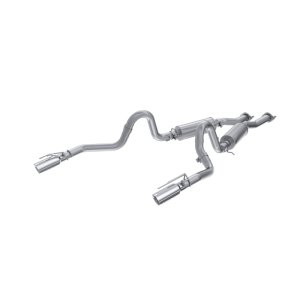 Ford Mustang Mach 1 Performance Exhaust - Dual Rear Exit - MBRP - Armor Lite Cat Back, Aluminized Steel, 3.5in Dual Wall Tips - `99-`04