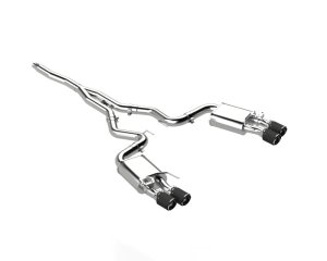 Ford Mustang Performance Exhaust - Quad Rear Exit - MBRP - Cat Back, Armor Pro, T304 Stainless Steel, 3in, Active - Carbon Fiber - `18-`22