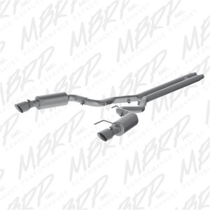 Ford Mustang Performance Exhaust - Dual Split Rear Exit - MBRP - Cat Back, Street Version, T409 Stainless Steel - 2015