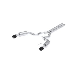 Ford Mustang Performance Exhaust - Rear - MBRP - Cat Back, Dual Split Rear Exit, Carbon Fiber Tips, Street Profile - 2024+