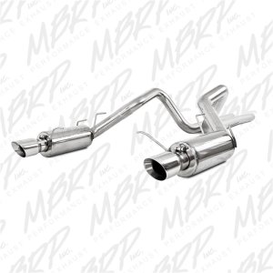 Ford Mustang Performance Exhaust - Dual Split Rear Exit - MBRP - Cat Back, Street Version, T409 Stainless Steel - `11-`14