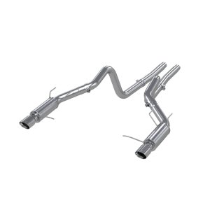 Ford Mustang Performance Exhaust - Dual Split Rear - MBRP - Armor Lite Cat Back, Race Version, Aluminized Steel - `11-`14