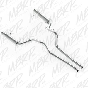 Ford Mustang Performance Exhaust - Dual Split Rear - MBRP - Armor Lite Cat Back, Race Version, Aluminized Steel - `11-`14