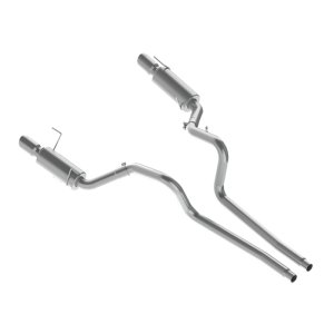 Ford Mustang Performance Exhaust - Rear - MBRP - Armor Plus Cat-Back, Dual Split Rear Exit, Street Version, T409 Stainless Steel, 3 in. tubing, 4 in. tips - `05-`09