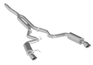Ford Mustang Performance Exhaust - Dual Split Rear Exit - MBRP - Cat Back, T409 Stainless Steel, Street Version - `15-`18