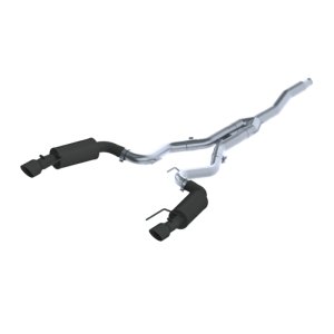 Ford Mustang Performance Exhaust - Dual Split Rear Exit - MBRP - Cat Back Armor BLK Series - Black - `15-`18