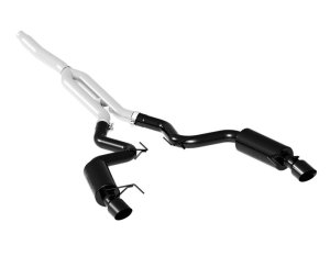 Ford Mustang Performance Exhaust - Dual Split Rear Exit - MBRP - Cat Back Armor BLK Series - Black - `15-`18