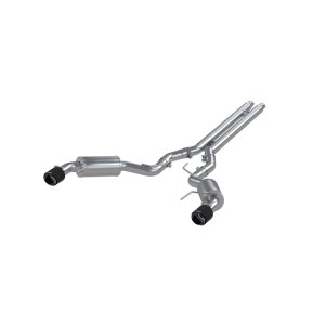 Ford Mustang Performance Exhaust - Dual Split Rear - MBRP - Cat Back 3in. Street Version - Carbon Fiber - `15-`17