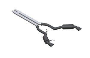 Ford Mustang Performance Exhaust - Dual Split Rear Exit - MBRP - Armor BLK Cat Back - Black - `15-`17