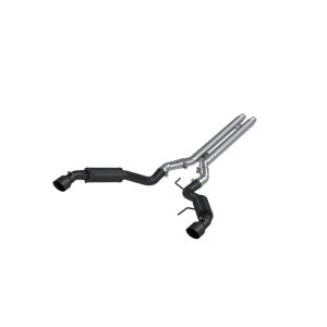 Ford Mustang Performance Exhaust - Dual Split Rear Exit - MBRP - Armor BLK Cat Back - Black - `15-`17