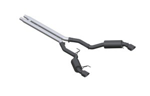 Ford Mustang Performance Exhaust - Dual Split Rear Exit - MBRP - Armor BLK Cat Back - Black - `15-`17
