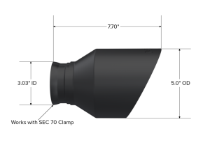 Dodge Durango Performance Exhaust - MBRP - Armor BLK Exhaust Tip; 3 in. ID; 5 in. Out; 8 in. Length; Angle Cut; Dual Wall - Black - `15-`23