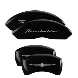 Ford Thunderbird Caliper Covers - Front + Rear - MGP - Engraved Front: No bolts/Thunderbird - Engraved Rear: No bolts/Thunderbird Emblem - Black - `02-`05