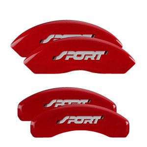 Ford Edge Caliper Covers - Front + Rear - MGP - 4 Logo Engraved - Red - `11-`14