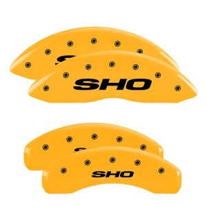 Ford Taurus Caliper Covers - Front + Rear - MGP - Engraved SHO - Yellow - `10-`12