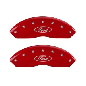 Ford Focus Caliper Covers - Front - MGP - 2 Logo Engraved Front Oval - Red - 2011