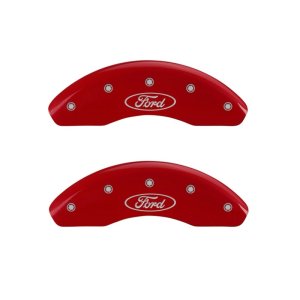 Ford Focus Caliper Covers - Front - MGP - Engraved Front Oval logo - Red - `04-`07