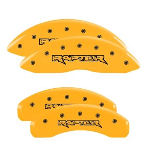 Ford F-150 Caliper Covers - Front + Rear - MGP - Raptor - Yellow - 2012
