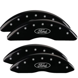 Ford F-250 Caliper Covers - Front + Rear - MGP - 4 Logo - Black - `13-`22