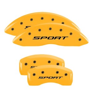 Ford Edge Caliper Covers - Front + Rear - MGP - Engraved 2015/Sport - Yellow - `15-`18