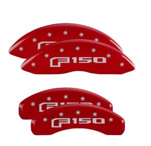 Ford Expedition Caliper Covers - Front + Rear - MGP - Engraved F-150 Logo - Red - `21-`25