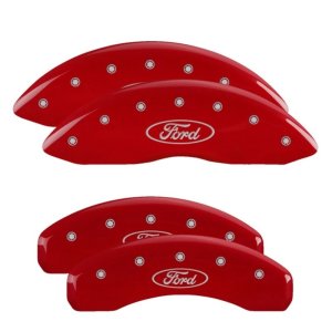 Ford Expedition Caliper Covers - Front + Rear - MGP - Ford Oval Logo - Red - `21-`25