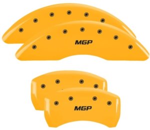 Volkswagen Atlas Caliper Covers (4) - Front + Rear - MGP - Engraved MGP - Yellow - 2024+
