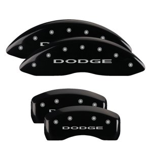 Dodge Caliber Caliper Covers - Front + Rear - MGP - Engraved, Without Stripes - Black - `07-`14