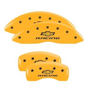 Chevrolet Impala Caliper Covers - Front + Rear - MGP - 4 Logo - Yellow - `10-`13