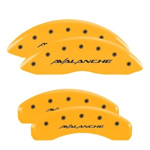 Chevrolet Silverado Caliper Covers - Front + Rear - MGP - Avalanche - Yellow - `99-`10