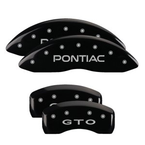Pontiac GTO Caliper Covers - Front + Rear - MGP - 4 Logo - Black - `04-`06