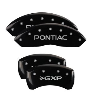Pontiac Solstice Caliper Covers - Front + Rear - MGP - Engraved Front: Pontiac - Engraved Rear: GXP - Black - `06-`09