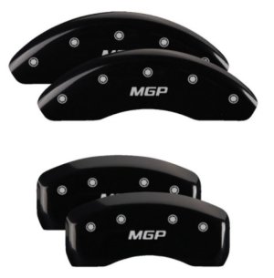 Kia Optima Caliper Covers - Front + Rear - MGP - Engraved Silver Characters - Black - `17-`20