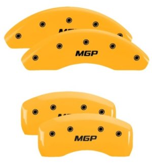 Kia Optima Caliper Covers - Front + Rear - MGP - Engraved MGP Yellow Finish Black Characters - Yellow - `18-`20