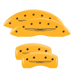 Chrysler Sebring Caliper Covers - Front + Rear - MGP - Style 2/Chrysler Wing - Yellow - `07-`14
