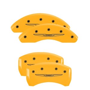Chrysler 200 Caliper Covers - Front + Rear - MGP - Style 2/Chrysler Wing - Yellow - `15-`17