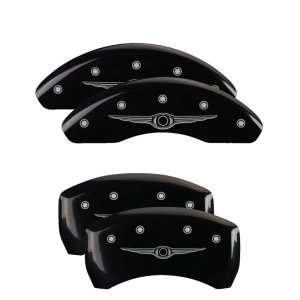 Chrysler 200 Caliper Covers - Front + Rear - MGP - Style 1/Chrysler Wing - Black - `15-`17