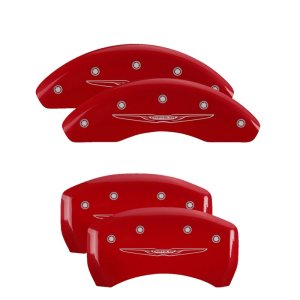Chrysler 200 Caliper Covers - Front + Rear - MGP - Style 2/Chrysler Wing - Red - `15-`17