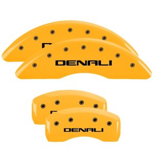 GMC Acadia Caliper Covers - Front + Rear - MGP - Denali Engraved - Yellow - `07-`17