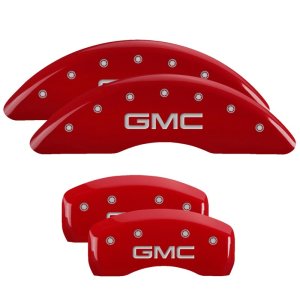 GMC Acadia Caliper Covers - Front + Rear - MGP - GMC Engraved - Red - `07-`17