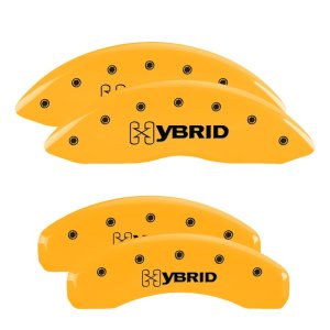 GMC Sierra 1500 Caliper Covers - Front + Rear - MGP - GM Style/Hybrid - Yellow - `99-`06