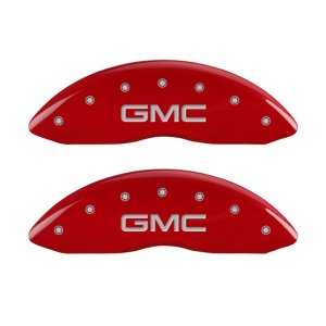 GMC Sierra Caliper Covers - Front - MGP - Engraved Front 2 Logo - Red - `07-`13