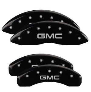 GMC Yukon XL Caliper Covers - Front + Rear - MGP - Engraved - Black with Silver Characters - `21-`22