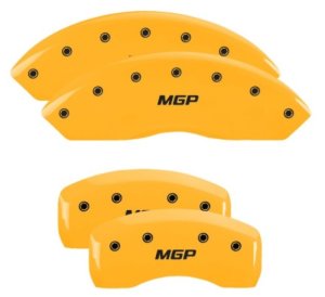 Infiniti G35 Caliper Covers - Front + Rear - MGP - Engraved - Yellow - `07-`11